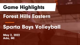 Forest Hills Eastern  vs Sparta  Boys Volleyball Game Highlights - May 2, 2022