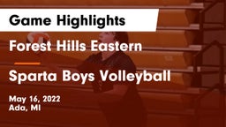 Forest Hills Eastern  vs Sparta Boys Volleyball Game Highlights - May 16, 2022