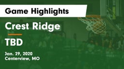 Crest Ridge  vs TBD Game Highlights - Jan. 29, 2020