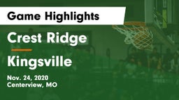 Crest Ridge  vs Kingsville  Game Highlights - Nov. 24, 2020
