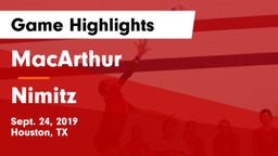 MacArthur  vs Nimitz  Game Highlights - Sept. 24, 2019