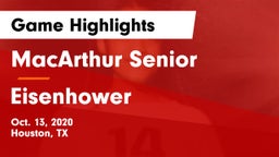 MacArthur Senior  vs Eisenhower  Game Highlights - Oct. 13, 2020
