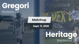 Matchup: Gregori  vs. Heritage  2020