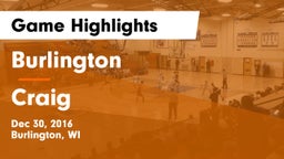 Burlington  vs Craig  Game Highlights - Dec 30, 2016