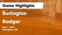 Burlington  vs Badger  Game Highlights - Feb 1, 2017