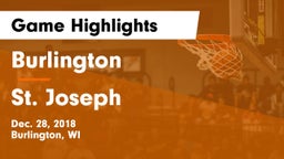 Burlington  vs St. Joseph  Game Highlights - Dec. 28, 2018