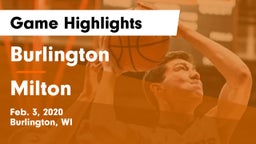 Burlington  vs Milton  Game Highlights - Feb. 3, 2020