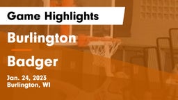 Burlington  vs Badger  Game Highlights - Jan. 24, 2023