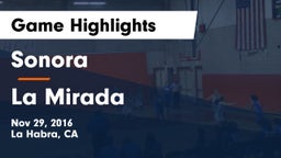 Sonora  vs La Mirada  Game Highlights - Nov 29, 2016