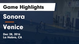 Sonora  vs Venice Game Highlights - Dec 28, 2016