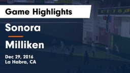 Sonora  vs Milliken Game Highlights - Dec 29, 2016