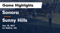 Sonora  vs Sunny Hills  Game Highlights - Jan 18, 2017