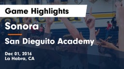 Sonora  vs San Dieguito Academy  Game Highlights - Dec 01, 2016