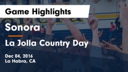 Sonora  vs La Jolla Country Day  Game Highlights - Dec 04, 2016