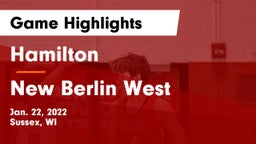 Hamilton  vs New Berlin West  Game Highlights - Jan. 22, 2022