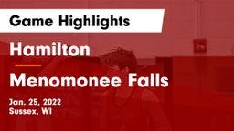 Hamilton  vs Menomonee Falls  Game Highlights - Jan. 25, 2022