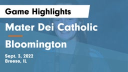 Mater Dei Catholic  vs Bloomington  Game Highlights - Sept. 3, 2022