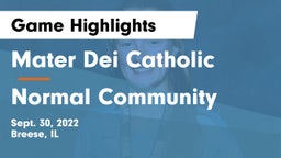 Mater Dei Catholic  vs Normal Community  Game Highlights - Sept. 30, 2022