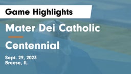 Mater Dei Catholic  vs Centennial  Game Highlights - Sept. 29, 2023