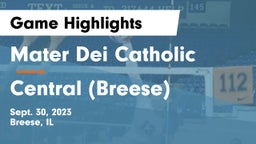 Mater Dei Catholic  vs Central  (Breese) Game Highlights - Sept. 30, 2023