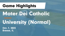 Mater Dei Catholic  vs University (Normal)  Game Highlights - Oct. 7, 2023