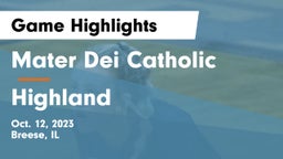 Mater Dei Catholic  vs Highland  Game Highlights - Oct. 12, 2023