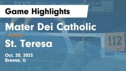 Mater Dei Catholic  vs St. Teresa  Game Highlights - Oct. 20, 2023