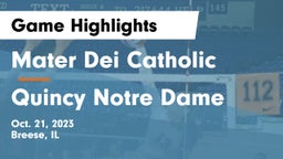 Mater Dei Catholic  vs Quincy Notre Dame Game Highlights - Oct. 21, 2023