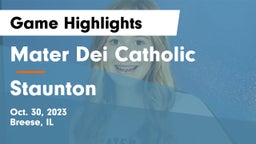 Mater Dei Catholic  vs Staunton  Game Highlights - Oct. 30, 2023