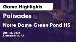 Palisades  vs Notre Dame Green Pond HS Game Highlights - Jan. 25, 2020