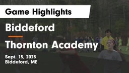 Biddeford  vs Thornton Academy Game Highlights - Sept. 15, 2023