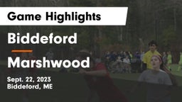 Biddeford  vs Marshwood  Game Highlights - Sept. 22, 2023