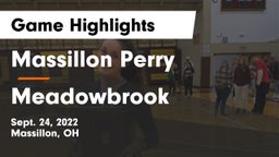 Massillon Perry  vs Meadowbrook  Game Highlights - Sept. 24, 2022