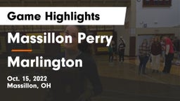 Massillon Perry  vs Marlington  Game Highlights - Oct. 15, 2022