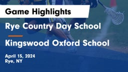 Rye Country Day School vs Kingswood Oxford School Game Highlights - April 15, 2024