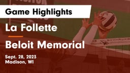 La Follette  vs Beloit Memorial  Game Highlights - Sept. 28, 2023