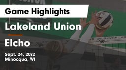 Lakeland Union  vs Elcho Game Highlights - Sept. 24, 2022