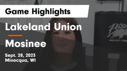Lakeland Union  vs Mosinee  Game Highlights - Sept. 28, 2023