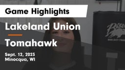 Lakeland Union  vs Tomahawk  Game Highlights - Sept. 12, 2023