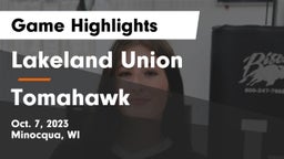 Lakeland Union  vs Tomahawk Game Highlights - Oct. 7, 2023
