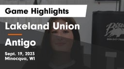 Lakeland Union  vs Antigo  Game Highlights - Sept. 19, 2023