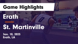 Erath  vs St. Martinville  Game Highlights - Jan. 10, 2023