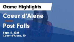Coeur d'Alene  vs Post Falls  Game Highlights - Sept. 5, 2023