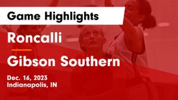 Roncalli  vs Gibson Southern  Game Highlights - Dec. 16, 2023