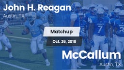 Matchup: John H. Reagan vs. McCallum  2018