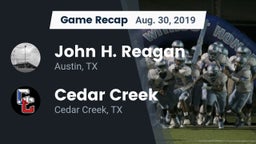 Recap: John H. Reagan  vs. Cedar Creek  2019