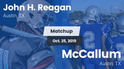Matchup: John H. Reagan vs. McCallum  2019