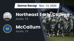 Recap: Northeast Early College  vs. McCallum  2020