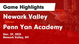 Newark Valley  vs Penn Yan Academy  Game Highlights - Dec. 29, 2023