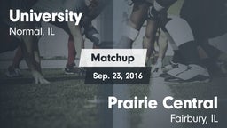 Matchup: University High vs. Prairie Central  2016